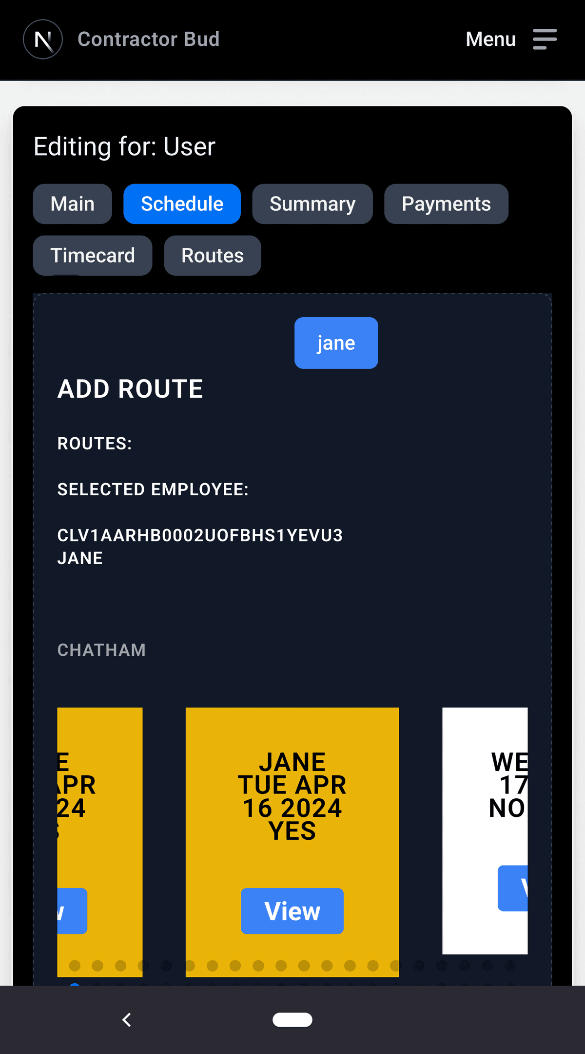 Contractor Bud Interface